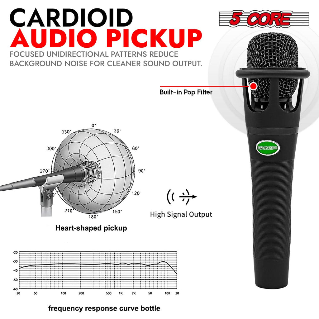 5Core XLR Microphone Dynamic Mic Karaoke Singing Studio Mics Handheld Microfono-1