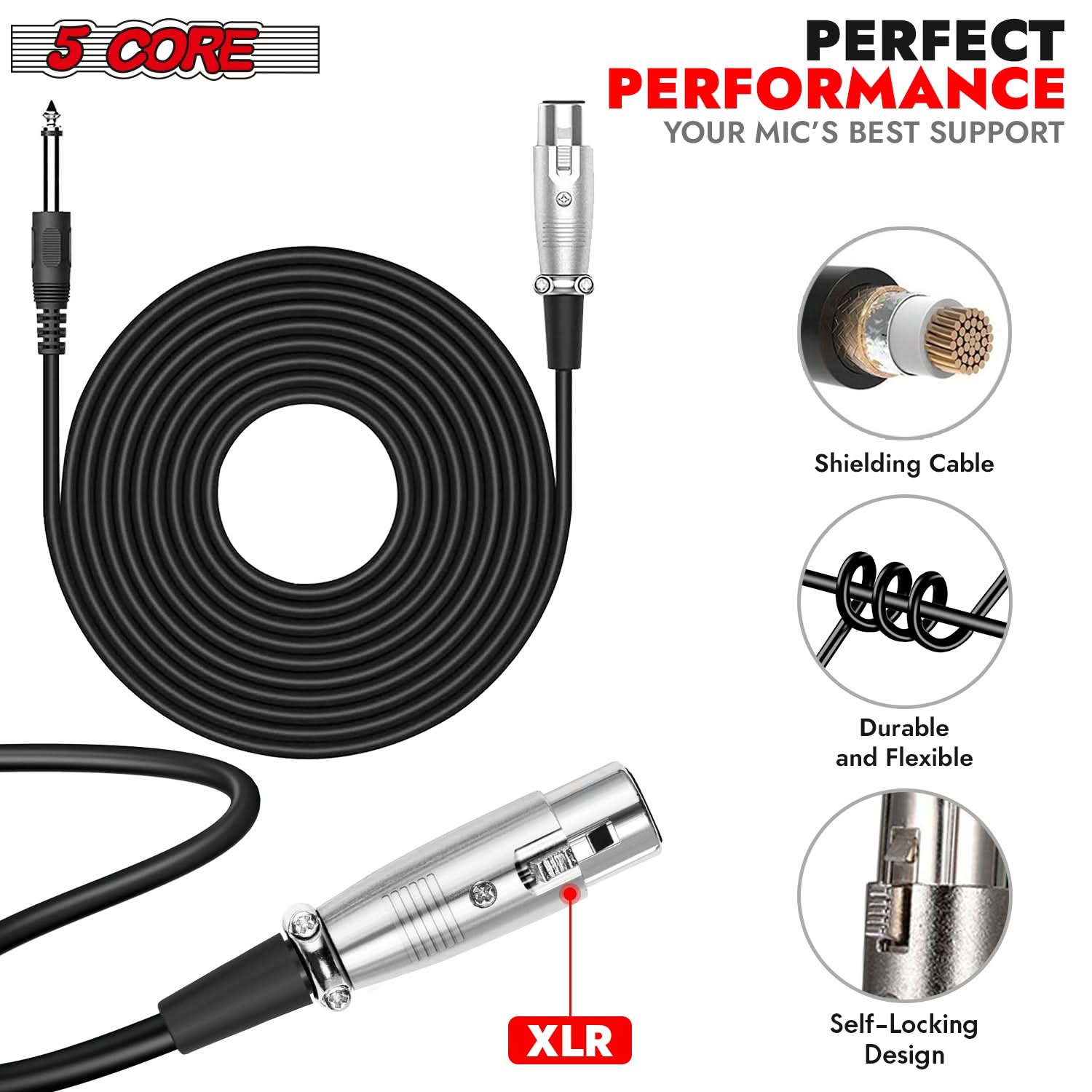 5Core XLR Microphone Dynamic Mic Karaoke Singing Studio Mics Handheld Microfono-3