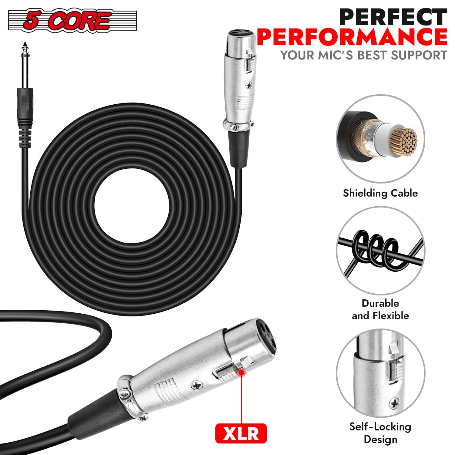 5Core XLR Microphone Dynamic Mic Karaoke Singing Studio Mics Handheld Microfono-3
