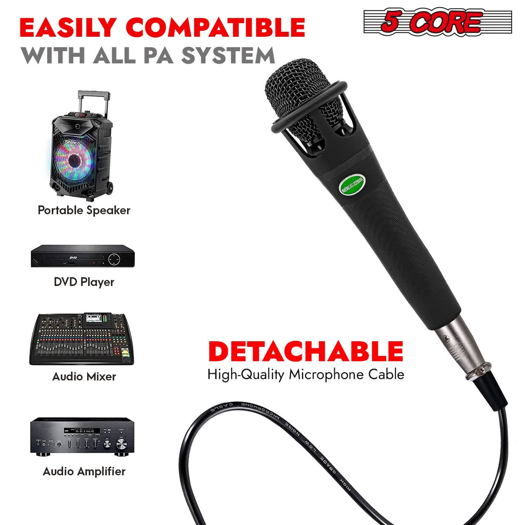 5Core XLR Microphone Dynamic Mic Karaoke Singing Studio Mics Handheld Microfono-4