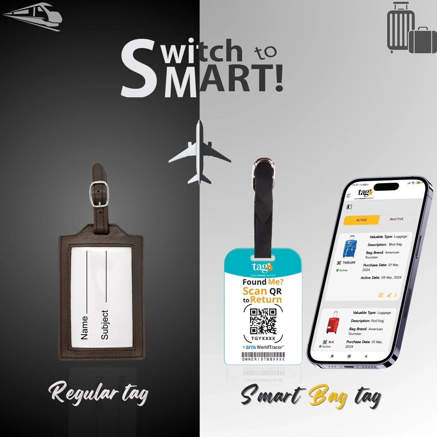 Smart Bag Security Tag - Rome [Pack 2]-1