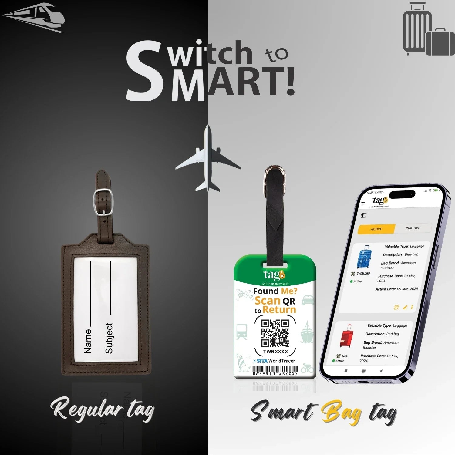 Smart Bag Security Tag - Wales Flag [Pack 2]-1